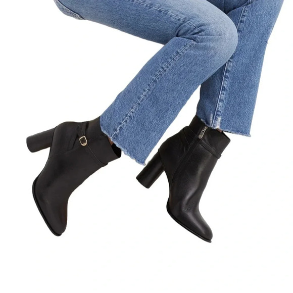 Draper James Leather Tegan Dress Boot Black with Buckle Size 10 NWT - Picture 3 of 16